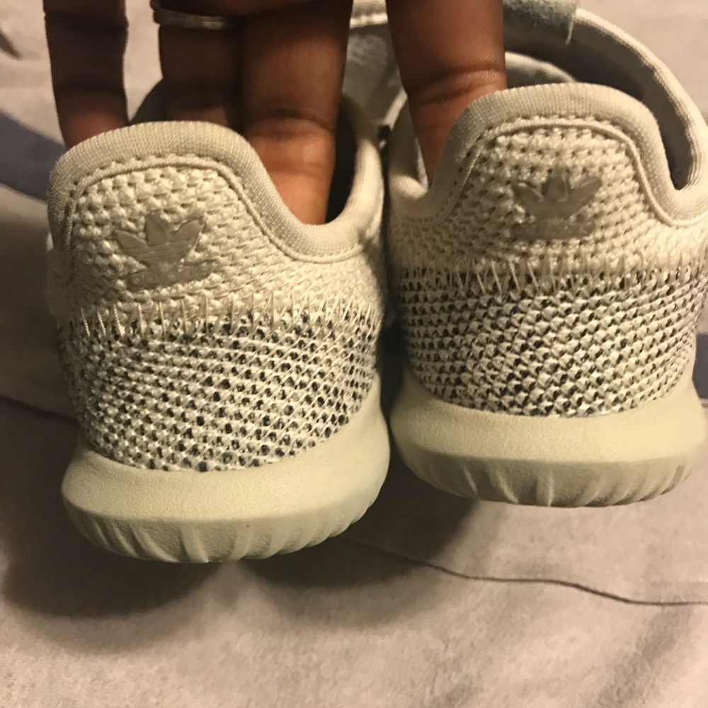 Adidas tan shoes no laces size 9 toddler